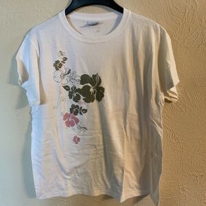 NWT Crazy Shirts Floral Graphic White T-Shirt